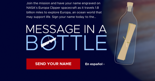 Get Your Name Engraved on NASA’S Europa Clipper Spacecraft — FOR FREE!